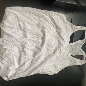 White Lululemon athletic running tank top